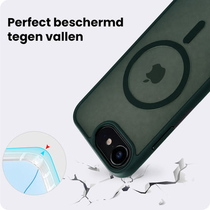 iPhone 17e Hoesje Geschikt voor Magsafe Backcover Shockproof - Donkergroen