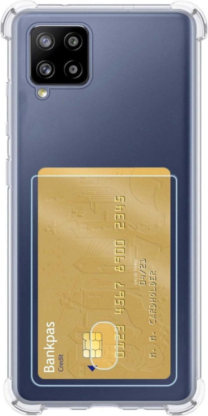 Samsung A42 Hoesje Kaarthouder Backcover Shockproof - Transparant