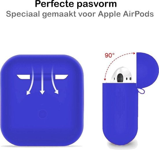 AirPods 2 Hoesje Siliconen met Clip - Donkerblauw