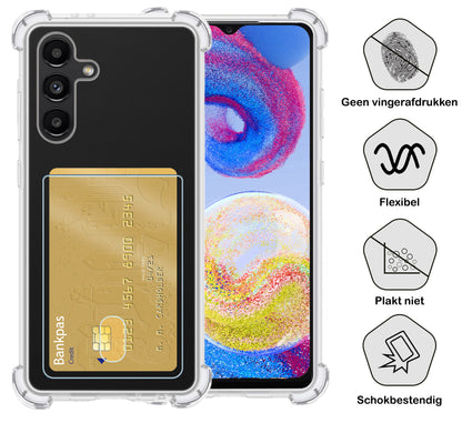 Samsung A04s Hoesje Kaarthouder Backcover Shockproof - Transparant
