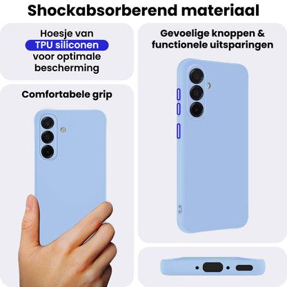 Samsung A36 Hoesje Siliconen Backcover Lichtgewicht - Lichtblauw