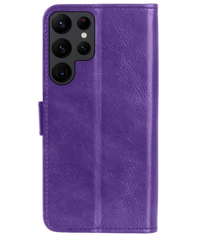 Samsung S22 Ultra Hoesje Bookcase Cover met Kaarthouder - Paars