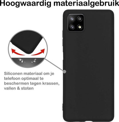 Samsung A22 5G Hoesje Siliconen Backcover Lichtgewicht - Zwart