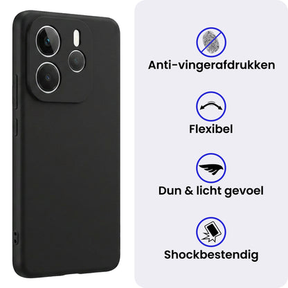 Xiaomi Redmi Note 14 5G Hoesje Siliconen Backcover Lichtgewicht - Zwart