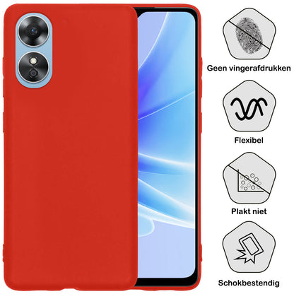 OPPO A17 Hoesje Siliconen Backcover Lichtgewicht - Rood