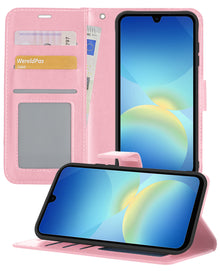 Samsung A26 Hoesje Bookcase Cover met Kaarthouder - Lichtroze