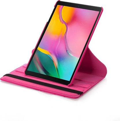 iPad 10.2 2019 Trifold Bookcase Hoes 360 Graden Draaibaar - Donkerroze