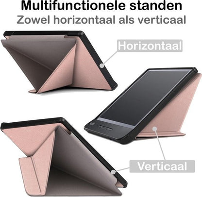 Kobo Libra H2O Trifold Bookcase Hoes - Rosé Goud