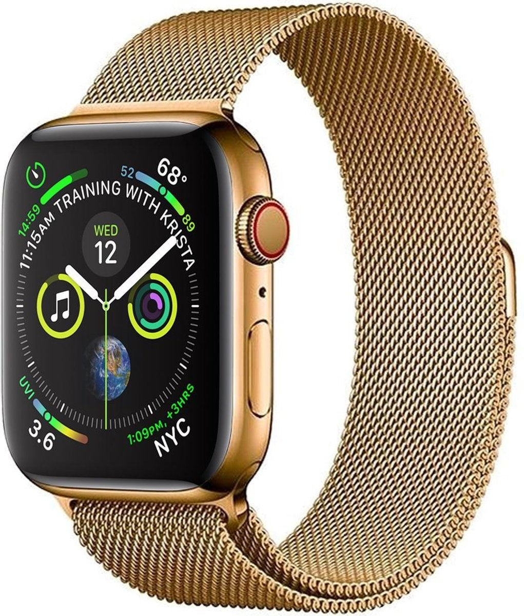 Polsbandje Met Magneetsluiting Geschikt voor Apple Watch 42/44 mm Bandje Milanees - Goud