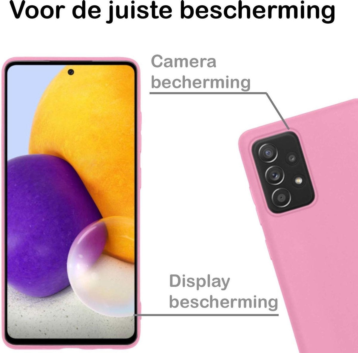 Samsung A72 Hoesje Siliconen - Lichtroze