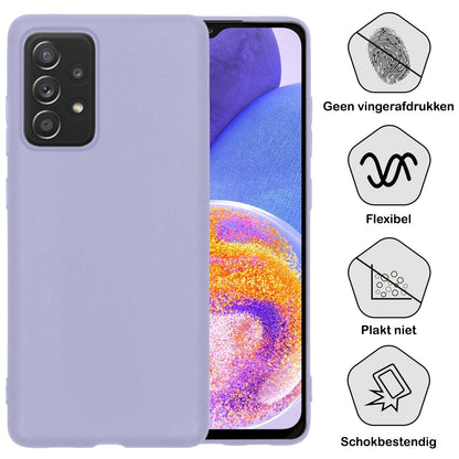 Samsung A23 Hoesje Siliconen Backcover Lichtgewicht - Lila