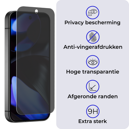 Google Pixel 10 Pro Screenprotector Gehard Glas - Privacy