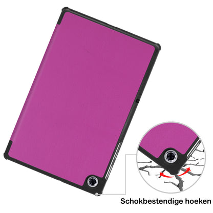Lenovo Tab M10 FHD Plus 2nd Gen Trifold Bookcase Hoes - Paars