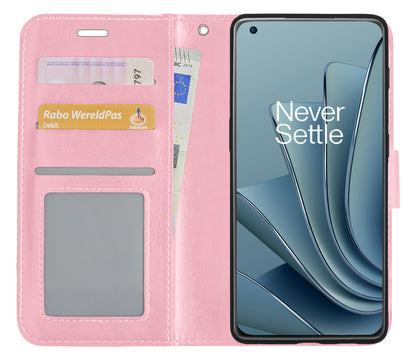 OnePlus 10 Pro Hoesje Book Case Kunstleer - Lichtroze