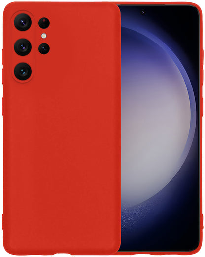 Samsung S23 Ultra Hoesje Siliconen Backcover Lichtgewicht - Rood