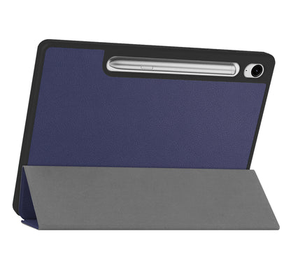 Samsung Galaxy Tab S9 FE Trifold Bookcase Hoes met Penhouder voor S Pen - Donkerblauw