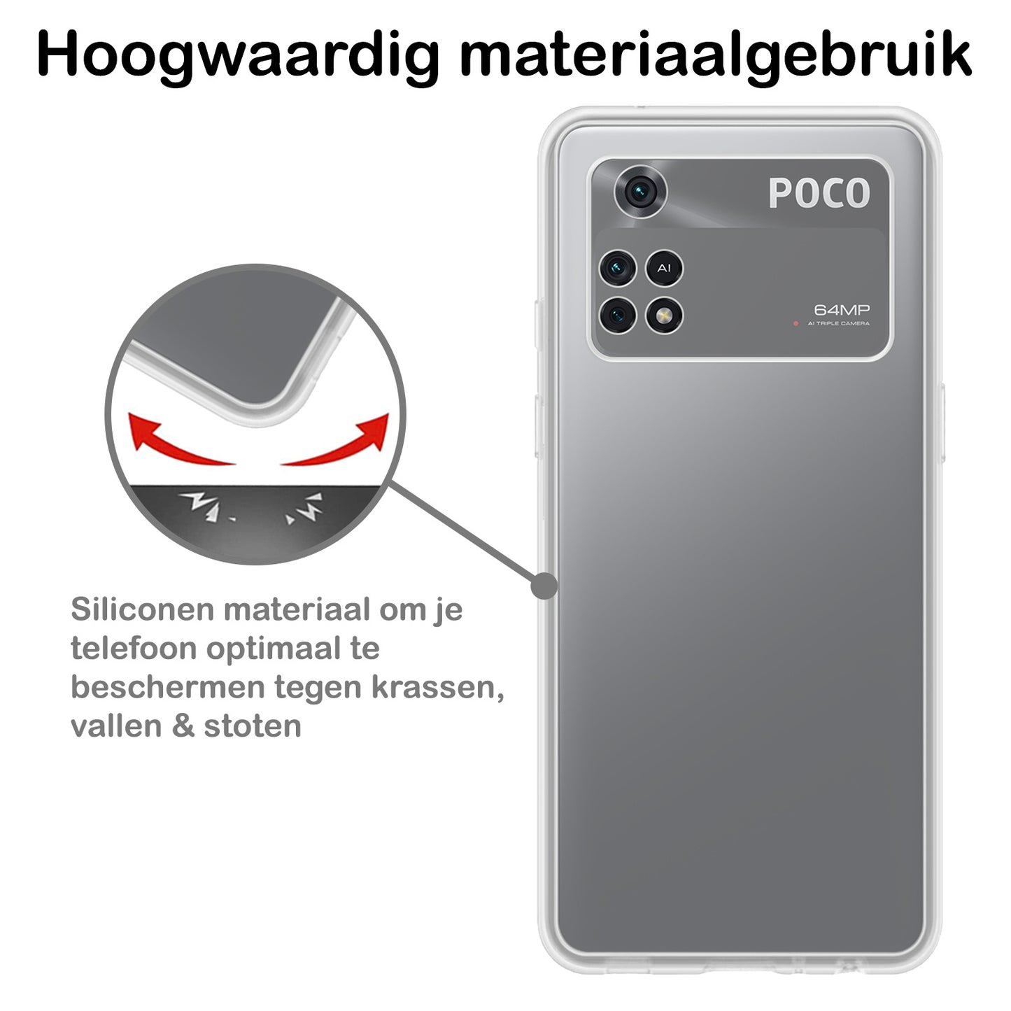 Poco M4 Pro 4G Hoesje Siliconen - Transparant