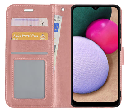 Samsung A03s Hoesje Bookcase Cover met Kaarthouder - Rosé goud