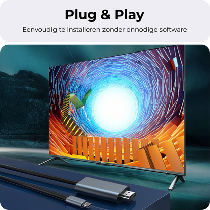 USB C naar HDMI Adapter 8K 60Hz HD Converter - USB C naar HDMI Adapter - 2 meter  - Zwart