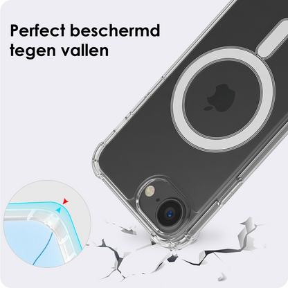 iPhone 17e Hoesje Geschikt voor Magsafe Backcover Shockproof - Transparant
