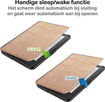 Kobo Clara HD Bookcase Hoes Shockabsorberend - Rosé Goud