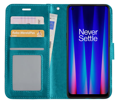 OnePlus Nord CE 2 Lite Hoesje Bookcase Cover met Kaarthouder - Turquoise