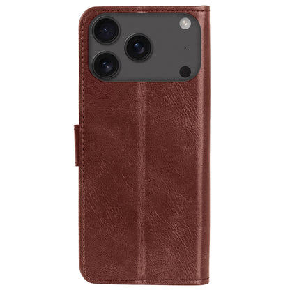 iPhone 17 Pro Max Hoesje Bookcase Cover met Kaarthouder - Bruin