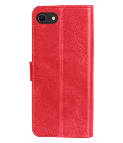 iPhone SE 2022 Hoesje Bookcase Cover met Kaarthouder - Rood