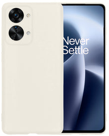 OnePlus Nord 2T Hoesje Siliconen Backcover Lichtgewicht - Wit