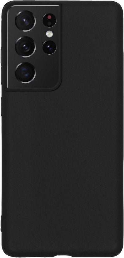Samsung S21 Ultra Hoesje Siliconen Backcover Lichtgewicht - Zwart
