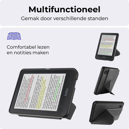Kobo Clara Colour Trifold Bookcase Hoes - Zwart