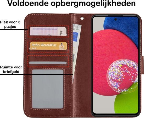 Samsung A52s Hoesje Book Case Kunstleer - Bruin