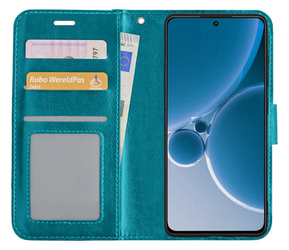 OnePlus Nord 3 Hoesje Bookcase Cover met Kaarthouder - Turquoise