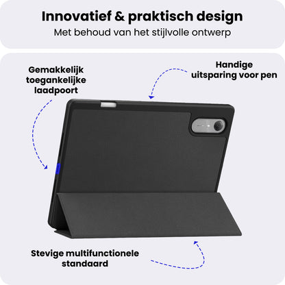 Lenovo Idea Tab Pro Gen 2 Trifold Bookcase Hoes met Penhouder Lenovo Pen - Zwart