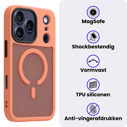 iPhone 17 Pro Hoesje Geschikt voor Magsafe Backcover Shockproof - Perzik