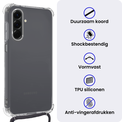 Samsung A17 Hoesje met Koord Backcover Shockproof - Transparant