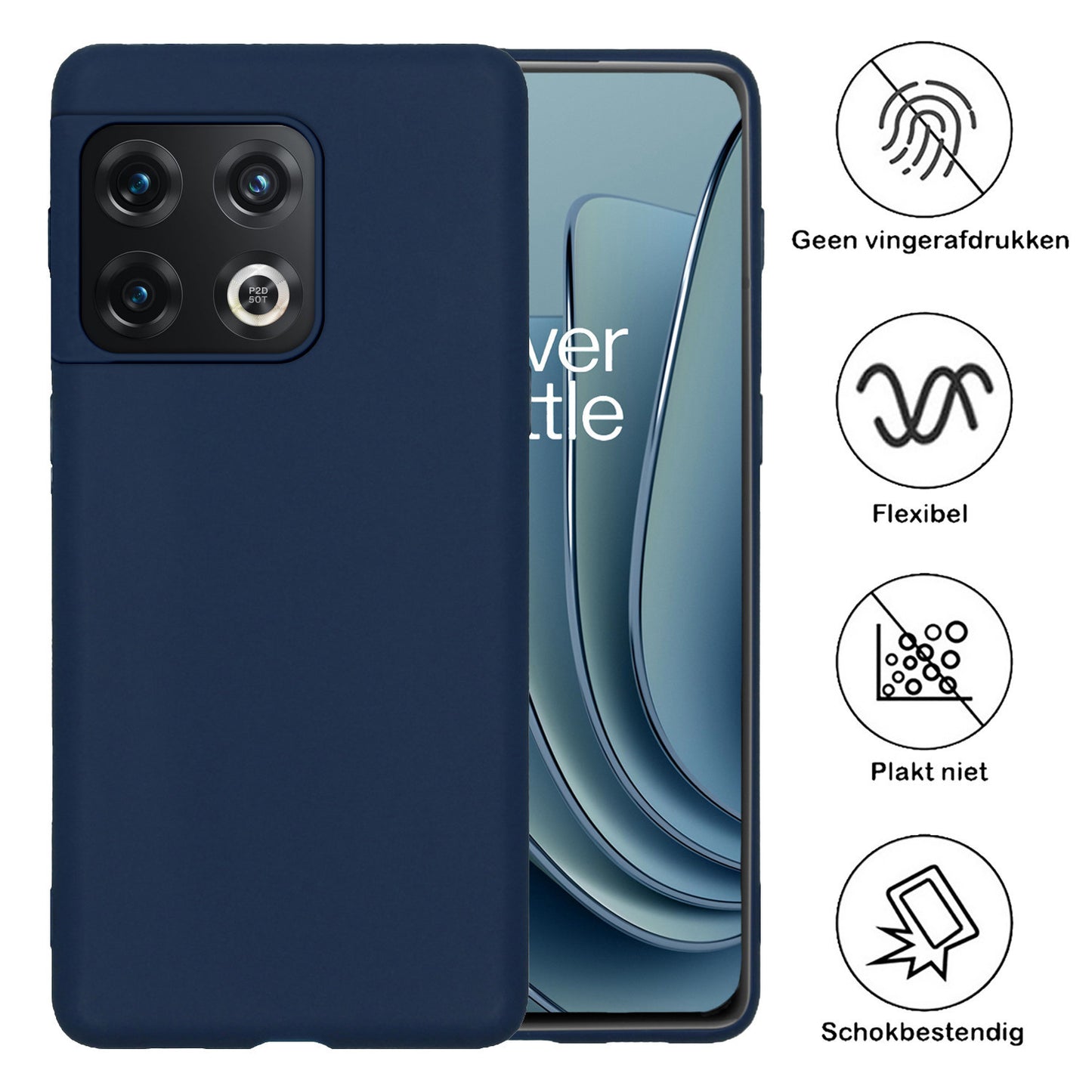 OnePlus 10 Pro Hoesje Siliconen - Donkerblauw