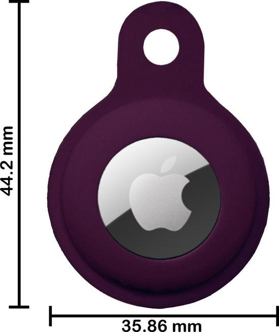 Apple AirTag Sleutelhanger Hoesje Siliconen - Aubergine