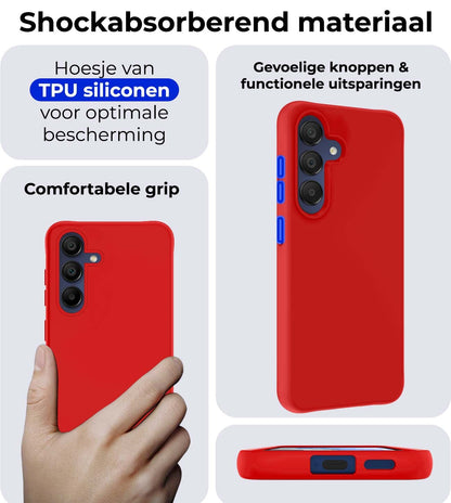 Samsung A15 Hoesje Siliconen Backcover Lichtgewicht - Rood