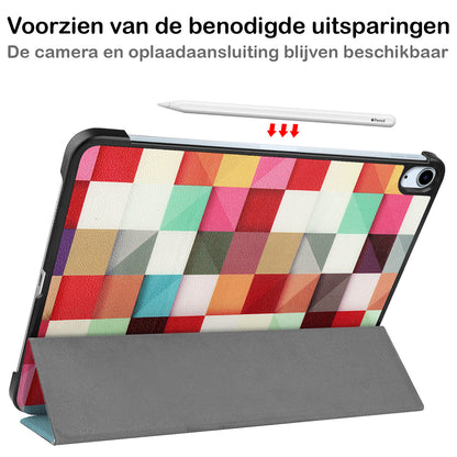 iPad Air 2022 Trifold Bookcase Hoes - Blokken