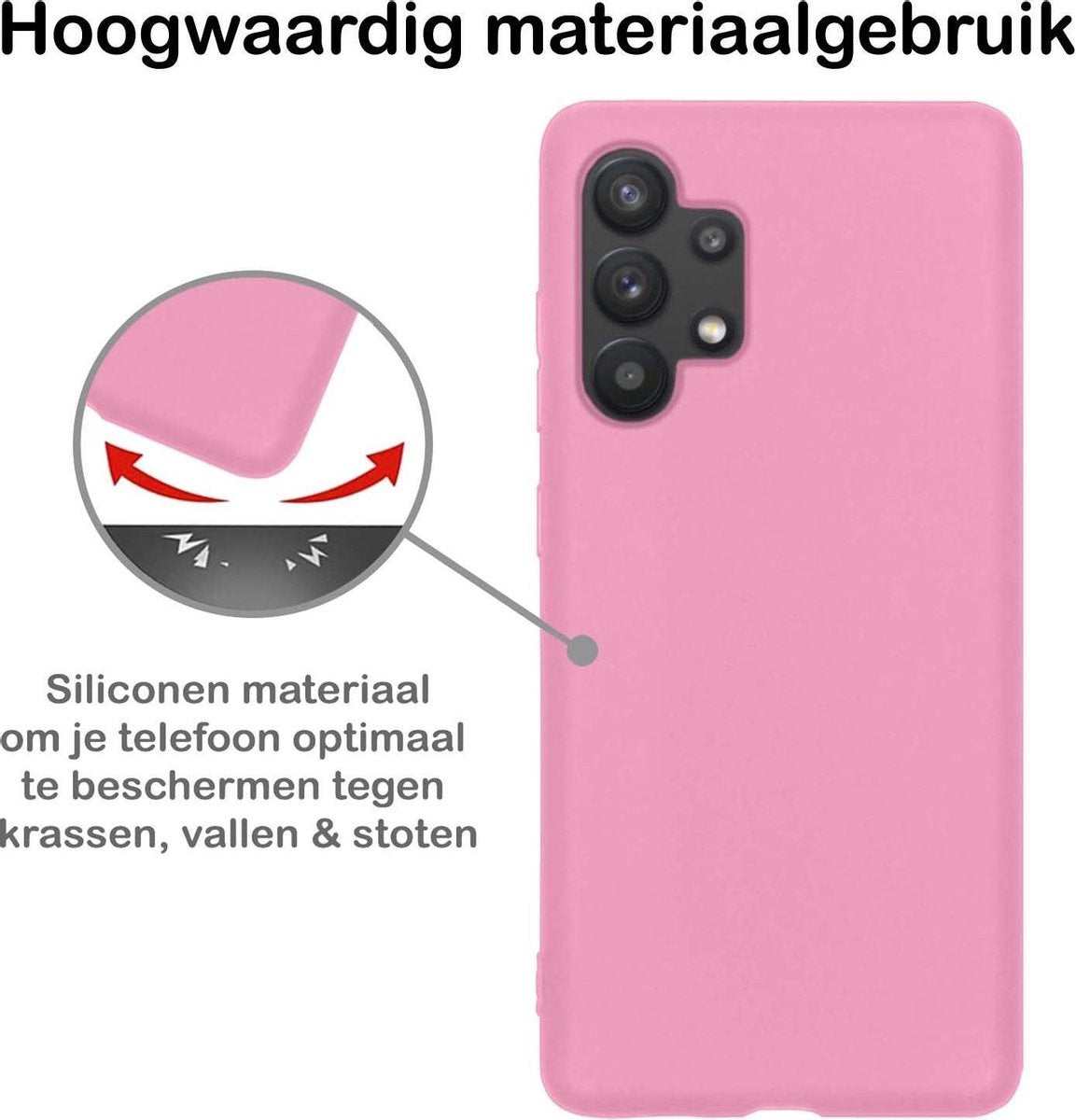 Samsung A32 5G Hoesje Siliconen - Lichtroze