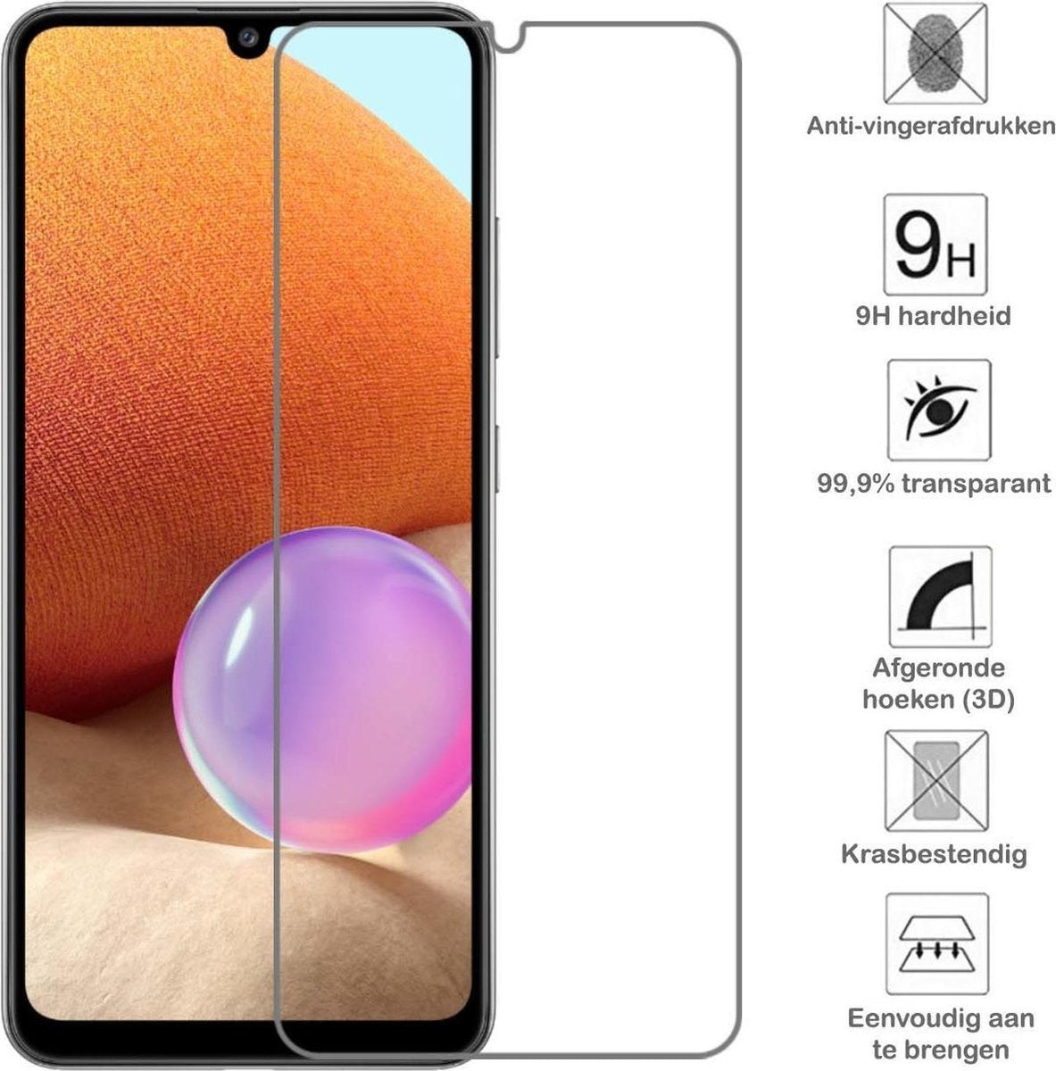 Samsung A32 4G Screenprotector Tempered Glass