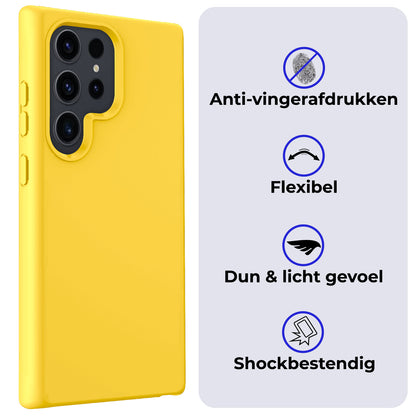 Samsung S24 Ultra Hoesje Siliconen Backcover Lichtgewicht - Geel