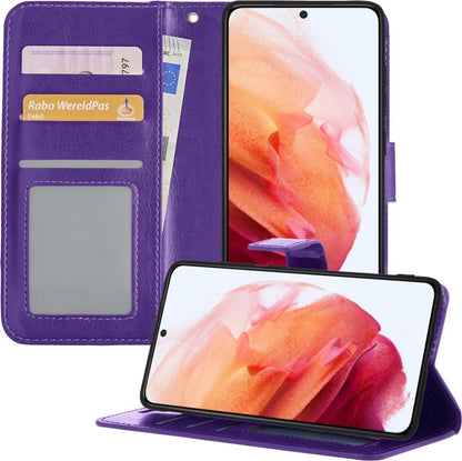 Samsung S21 Plus Hoesje Book Case Kunstleer - Paars