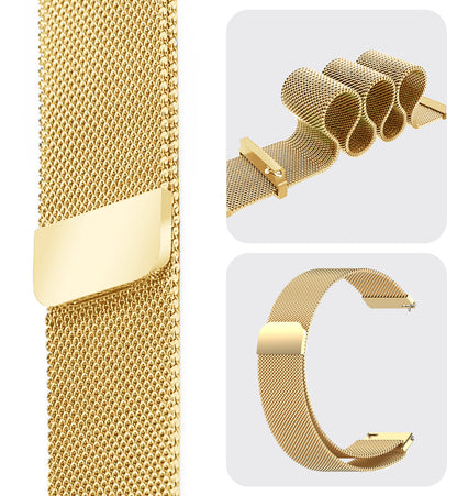 Milanese Horlogeband Geschikt voor Samsung Watch 5 Bandje Milanees - Polsbandje Met Magneetsluiting Geschikt voor Samsung Galaxy Watch 5 Bandje Milanees - Goud