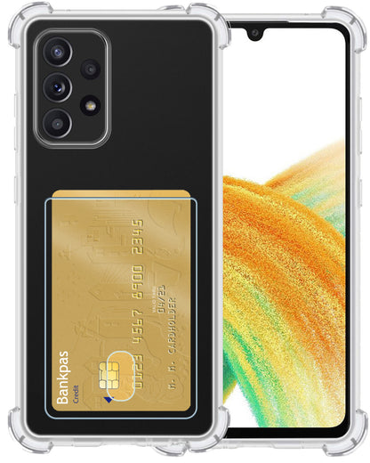 Samsung A33 Hoesje Kaarthouder Backcover Shockproof - Transparant