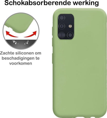 Samsung A71 Hoesje Siliconen - Groen