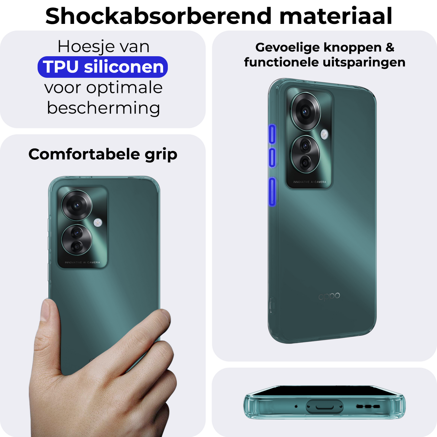 OPPO Reno 11F Hoesje Siliconen - Transparant