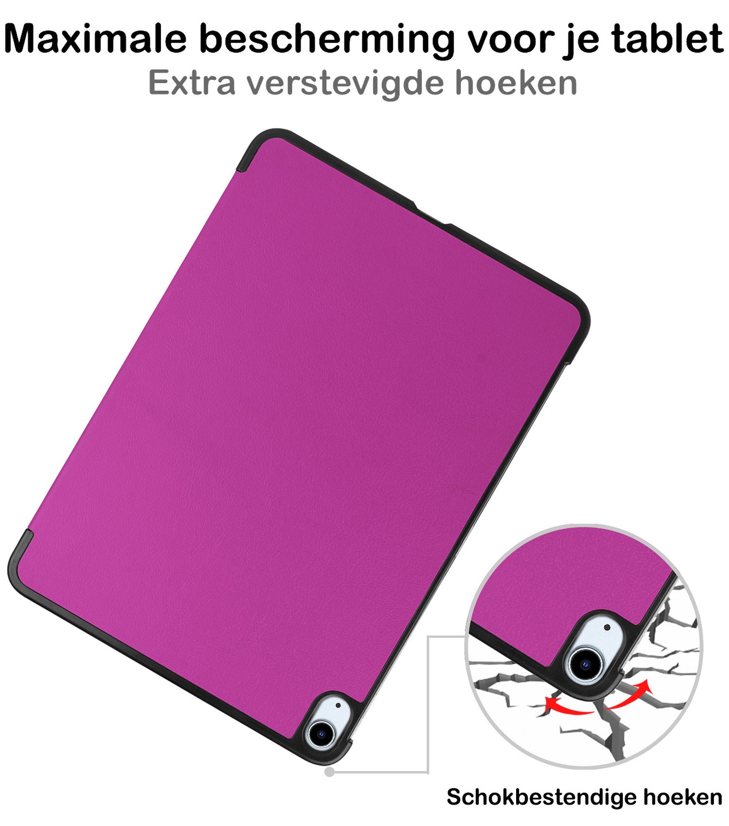 iPad Air 2022 Hoesje Book Case Met Apple Pencil Uitsparing - Paars