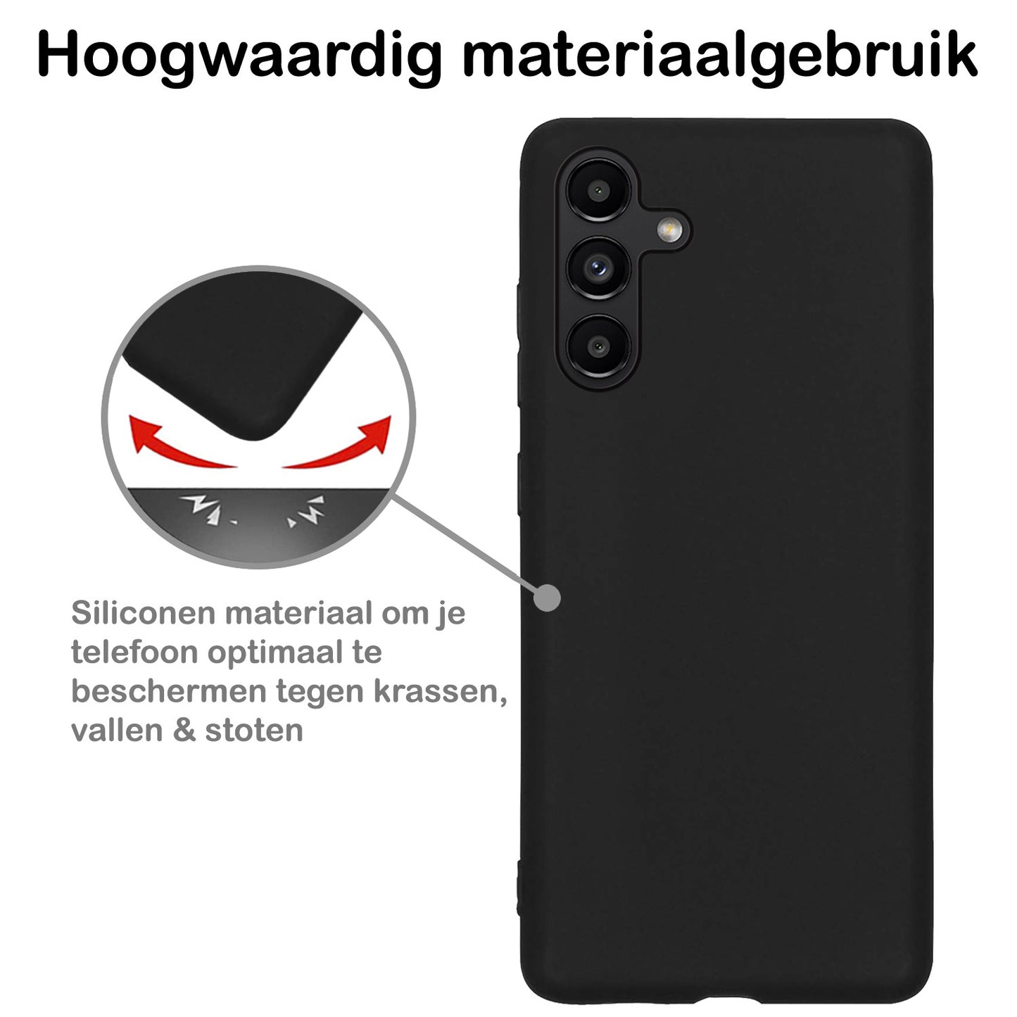 Samsung A04s Hoesje Siliconen - Zwart